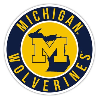Michigan Wolverines 15" State Circle Sign