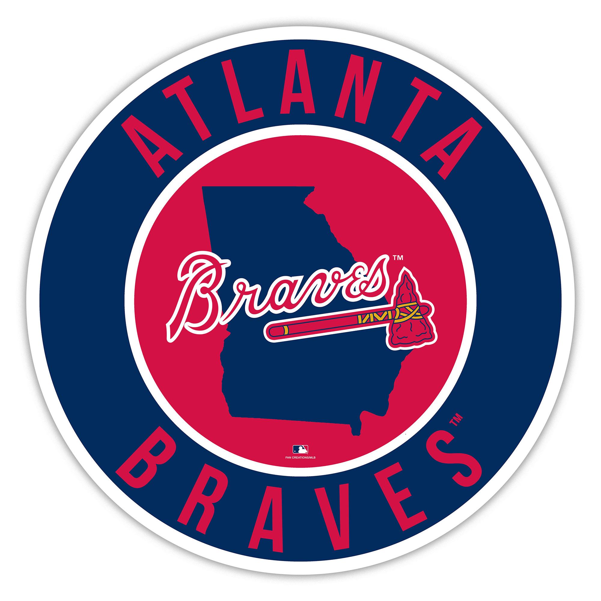 Atlanta Braves 15" State Circle Sign