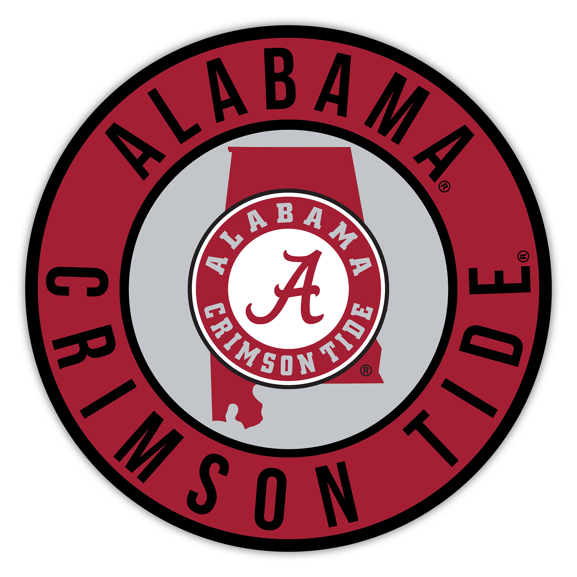 Alabama Crimson Tide 15" State Circle Sign