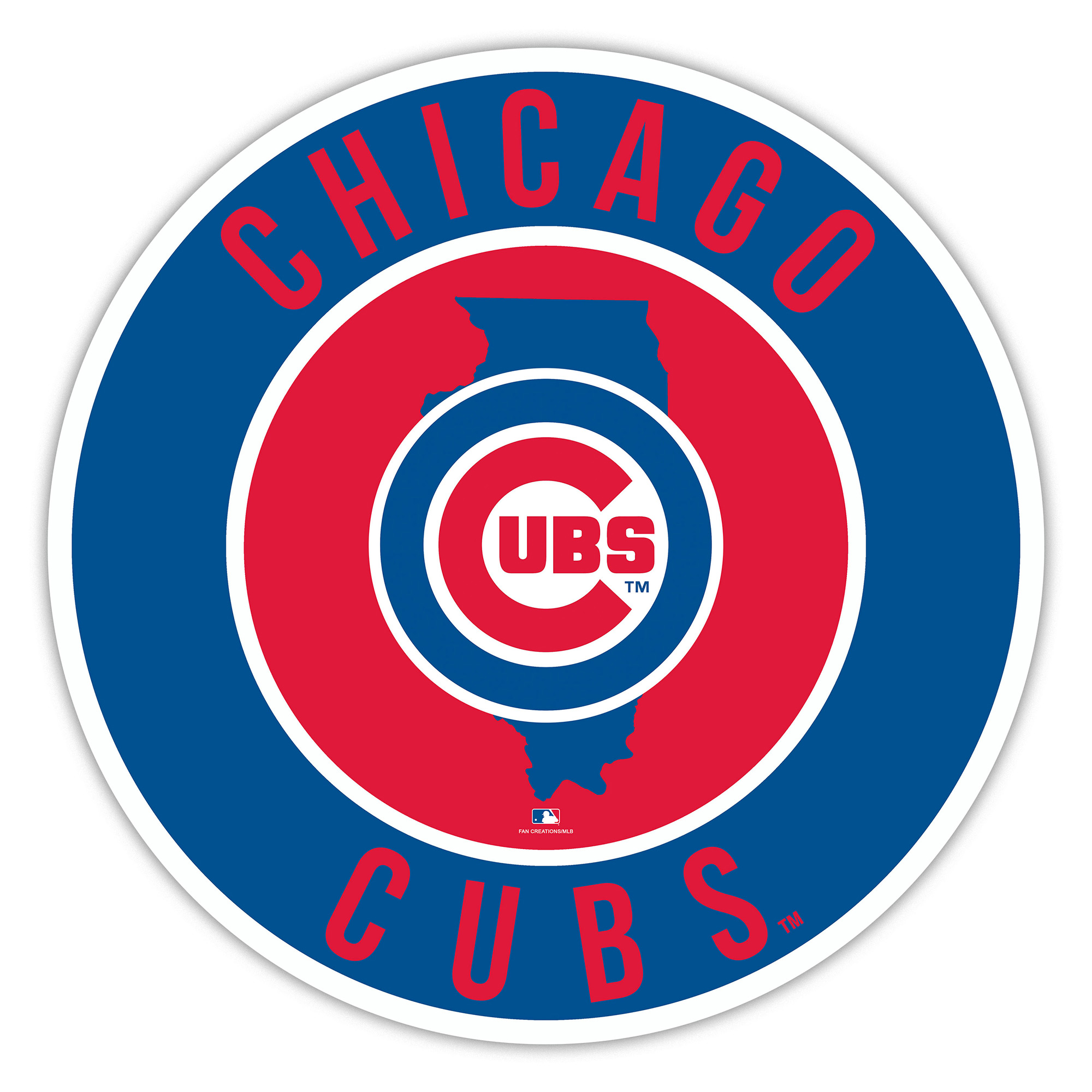 Chicago Cubs 15" State Circle Sign