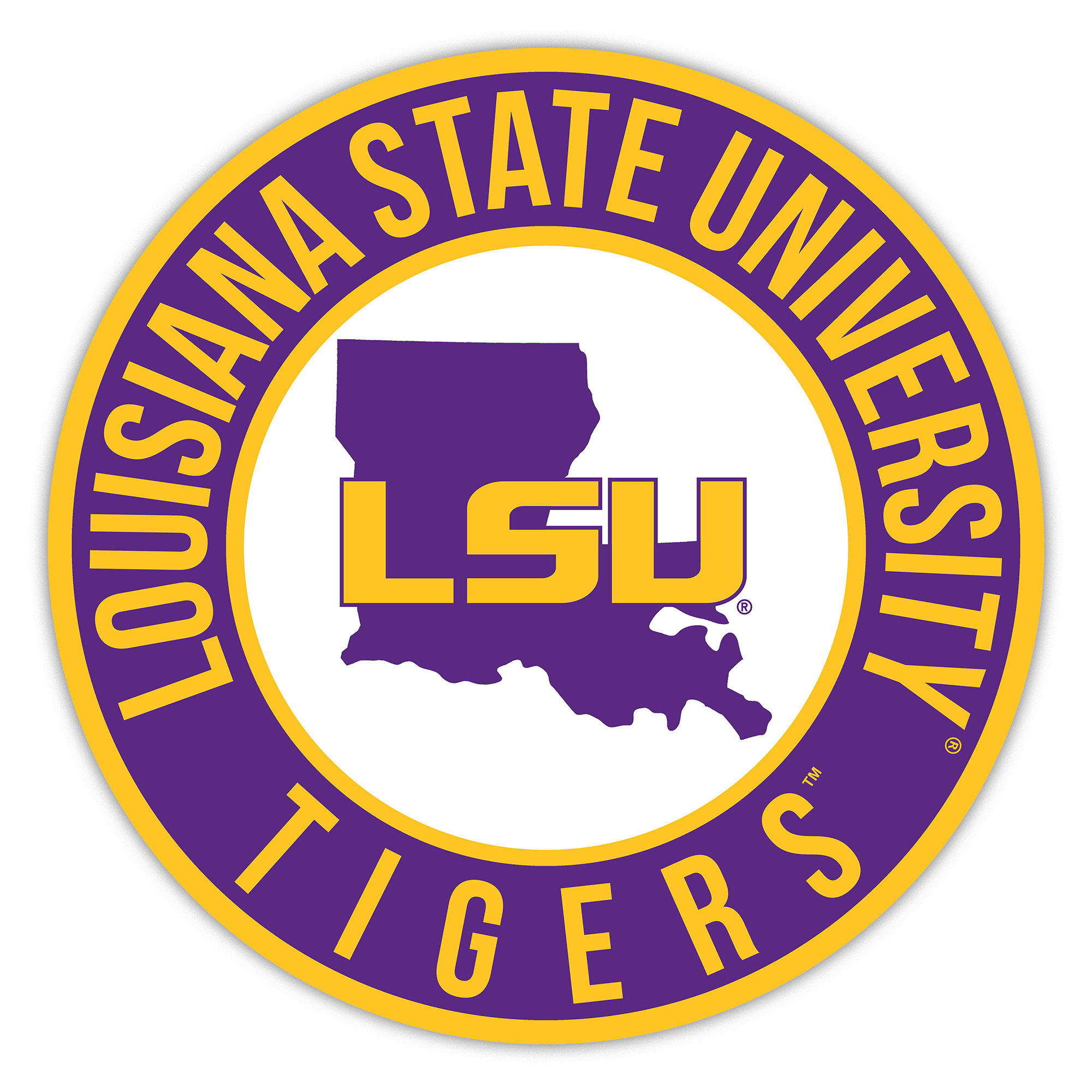 LSU Tigers 15" State Circle Sign