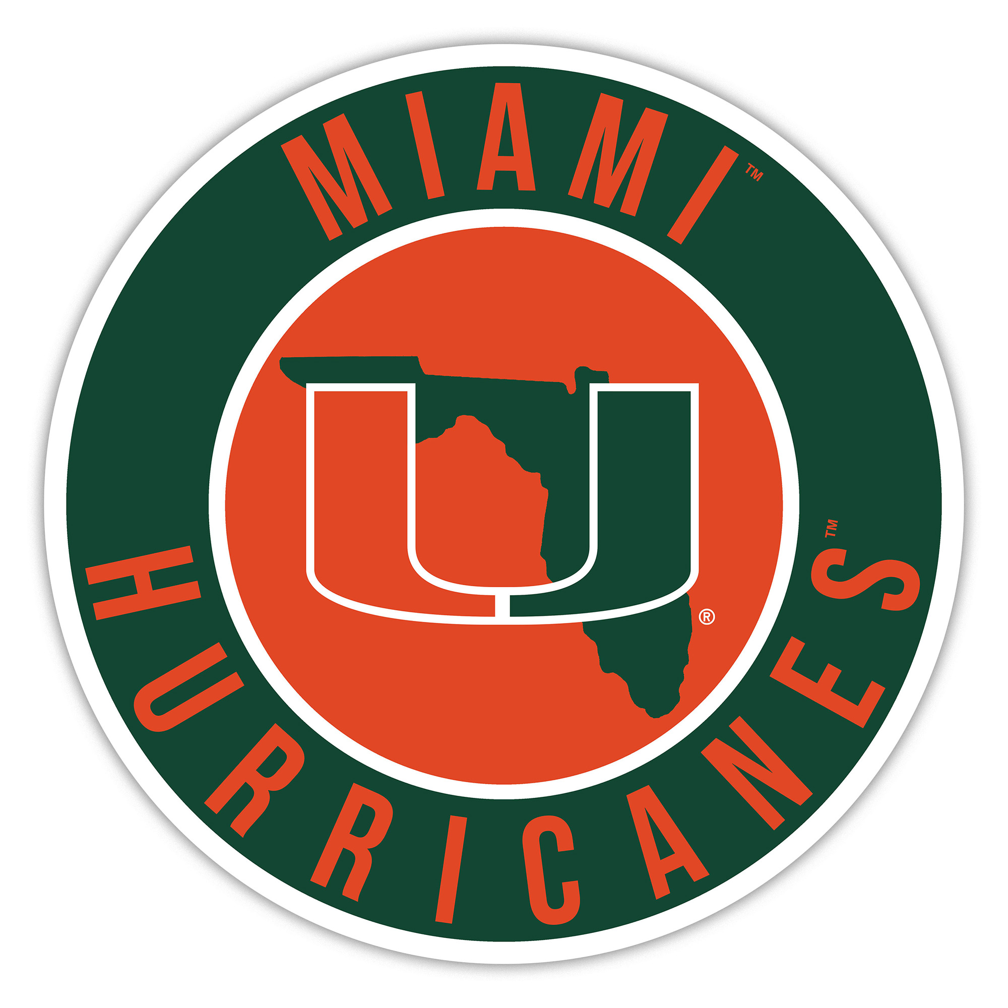 Miami Hurricanes 15" State Circle Sign
