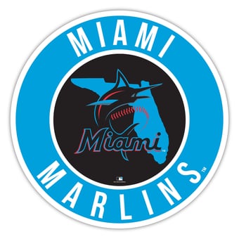 Miami Marlins 15" State Circle Sign