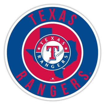 Texas Rangers 15" State Circle Sign