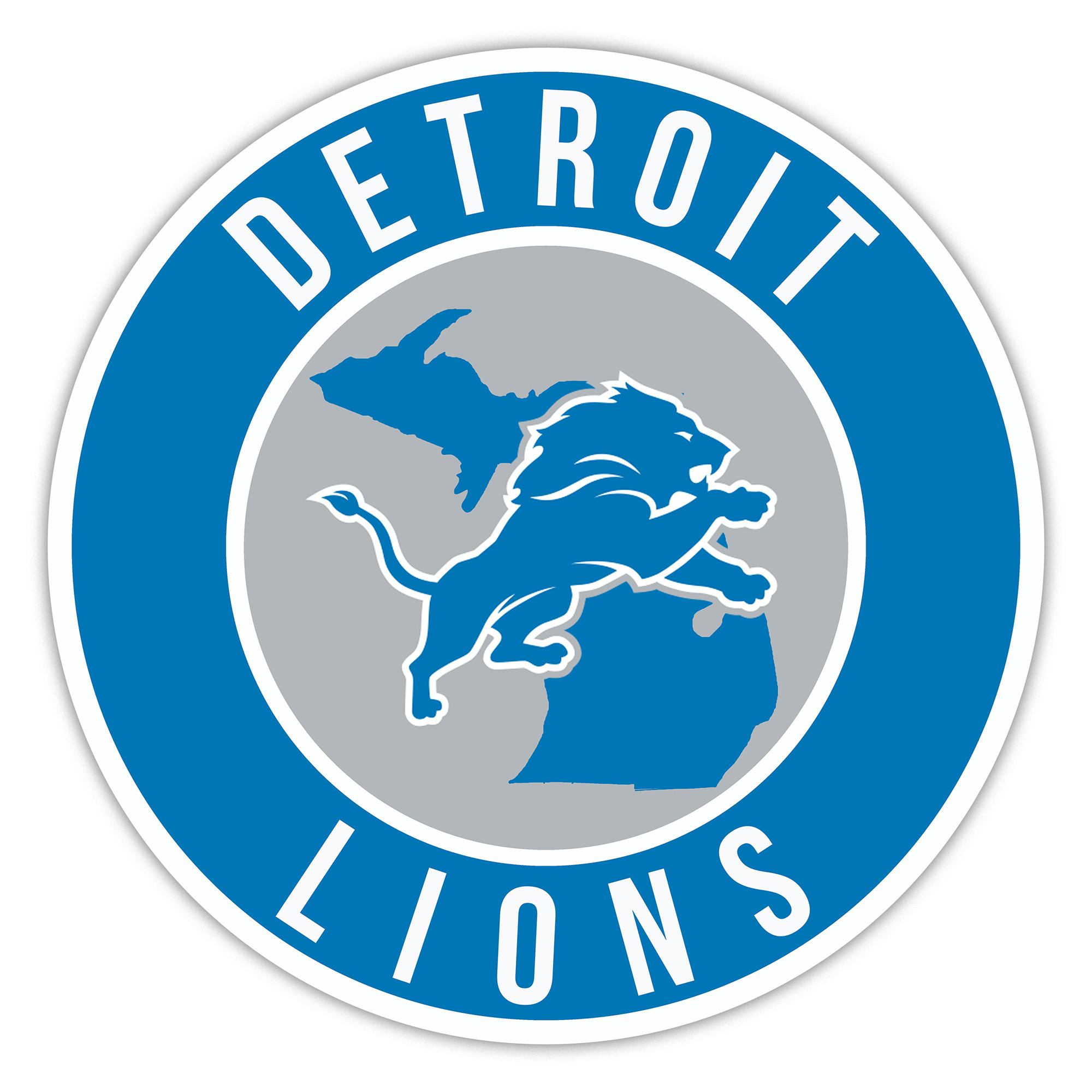 Detroit Lions 15" State Circle Sign