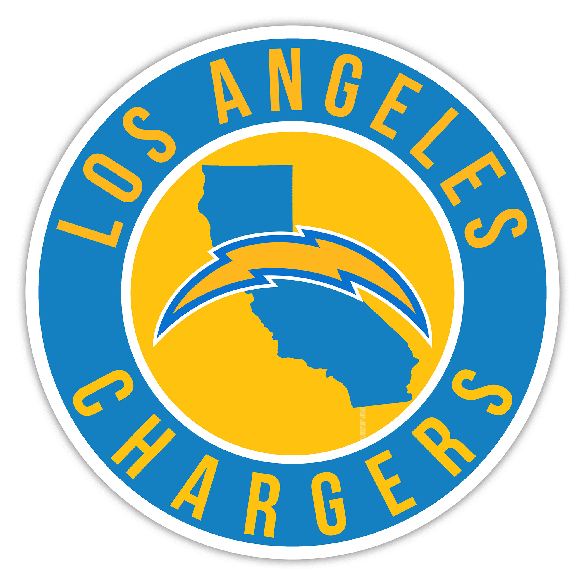 Los Angeles Chargers 15" State Circle Sign