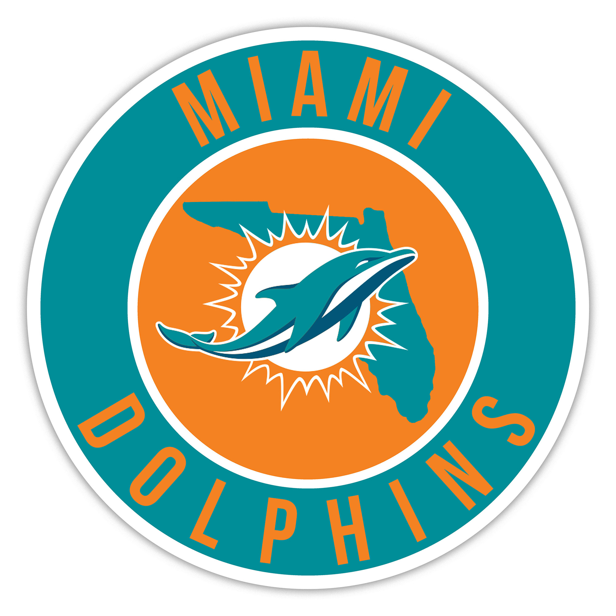 Miami Dolphins 15" State Circle Sign