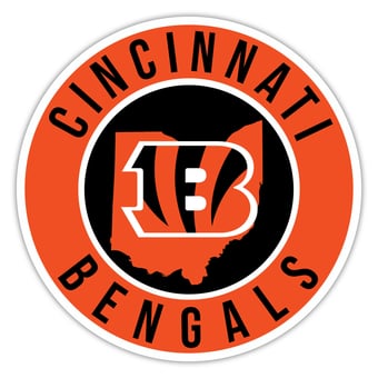 Cincinnati Bengals 15" State Circle Sign