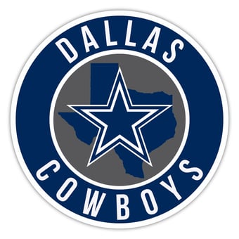 Dallas Cowboys 15" State Circle Sign