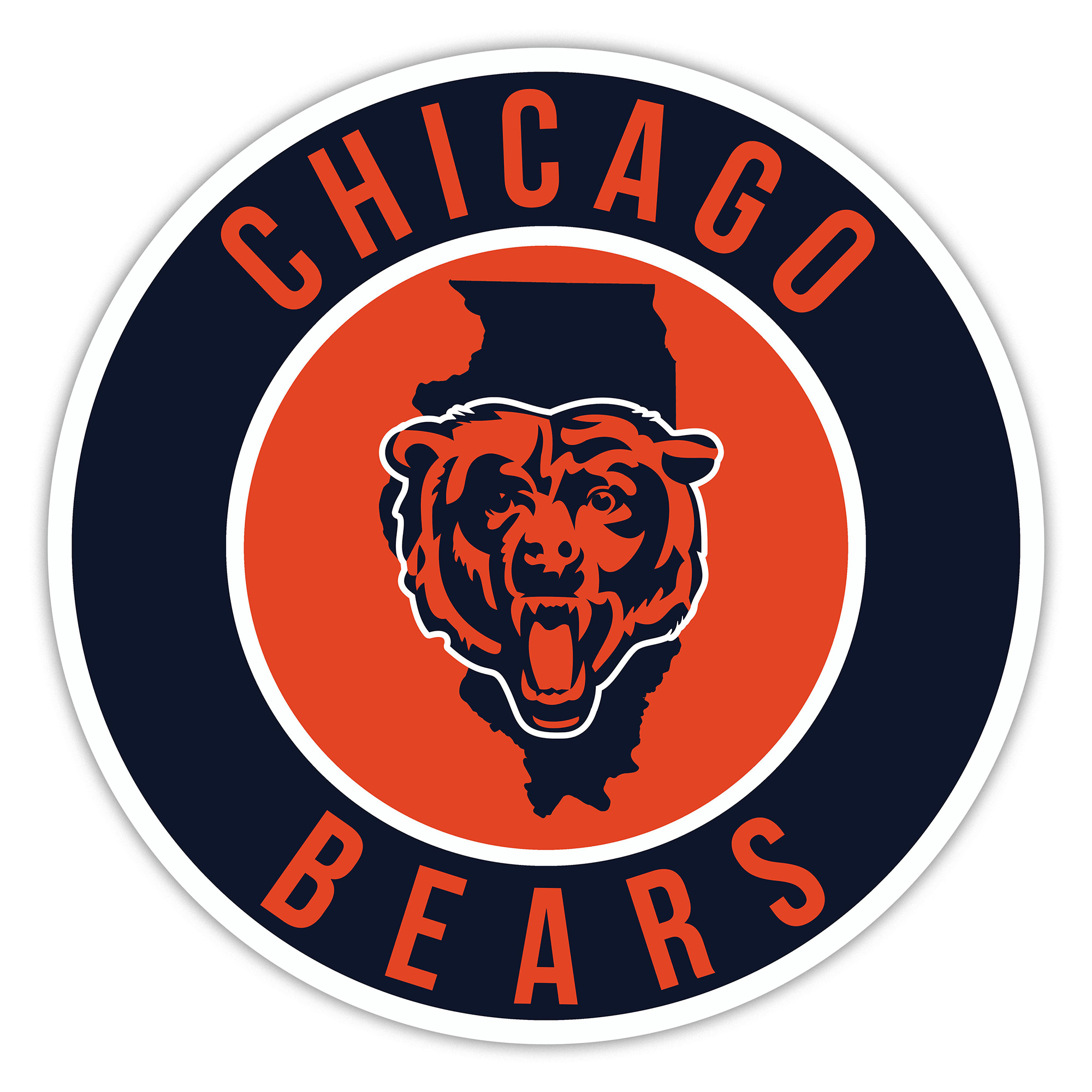 Chicago Bears 15" State Circle Sign