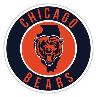 Chicago Bears 15" State Circle Sign