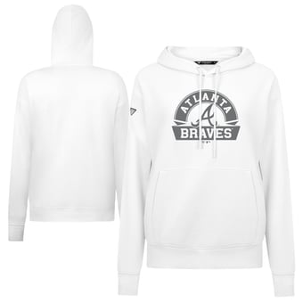 Women's Levelwear White Atlanta Braves Adorn Banner Arch Hoodie