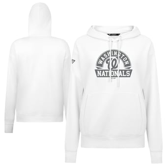 Women's Levelwear White Washington Nationals Adorn Banner Arch Hoodie