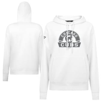 Women's Levelwear White Chicago Cubs Adorn Banner Arch Hoodie