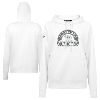 Women's Levelwear White Cleveland Guardians Adorn Banner Arch Hoodie
