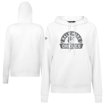 Women's Levelwear White Baltimore Orioles Adorn Banner Arch Hoodie