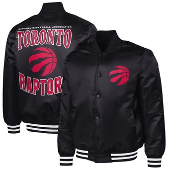 Men's G-III Sports by Carl Banks Black Toronto Raptors Adaptive Bold Logo Satin Varsity Jacket