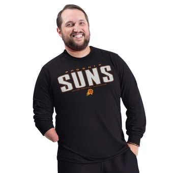 Men's G-III Sports by Carl Banks Black Phoenix Suns Adaptive Printed Mesh Effect Long Sleeve T-Shirt