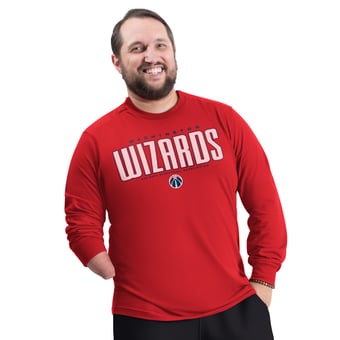 Men's G-III Sports by Carl Banks Red Washington Wizards Adaptive Printed Mesh Effect Long Sleeve T-Shirt