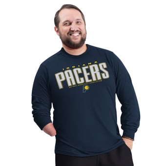 Men's G-III Sports by Carl Banks Navy Indiana Pacers Adaptive Printed Mesh Effect Long Sleeve T-Shirt