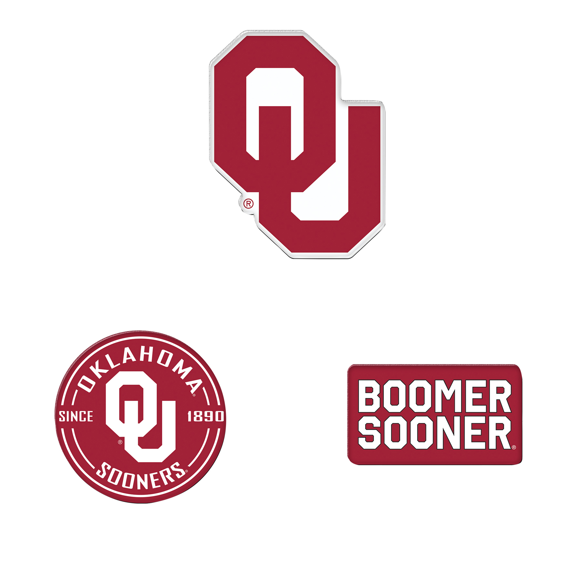 WinCraft  Oklahoma Sooners 3-Pack Premium Fridge Magnet Set