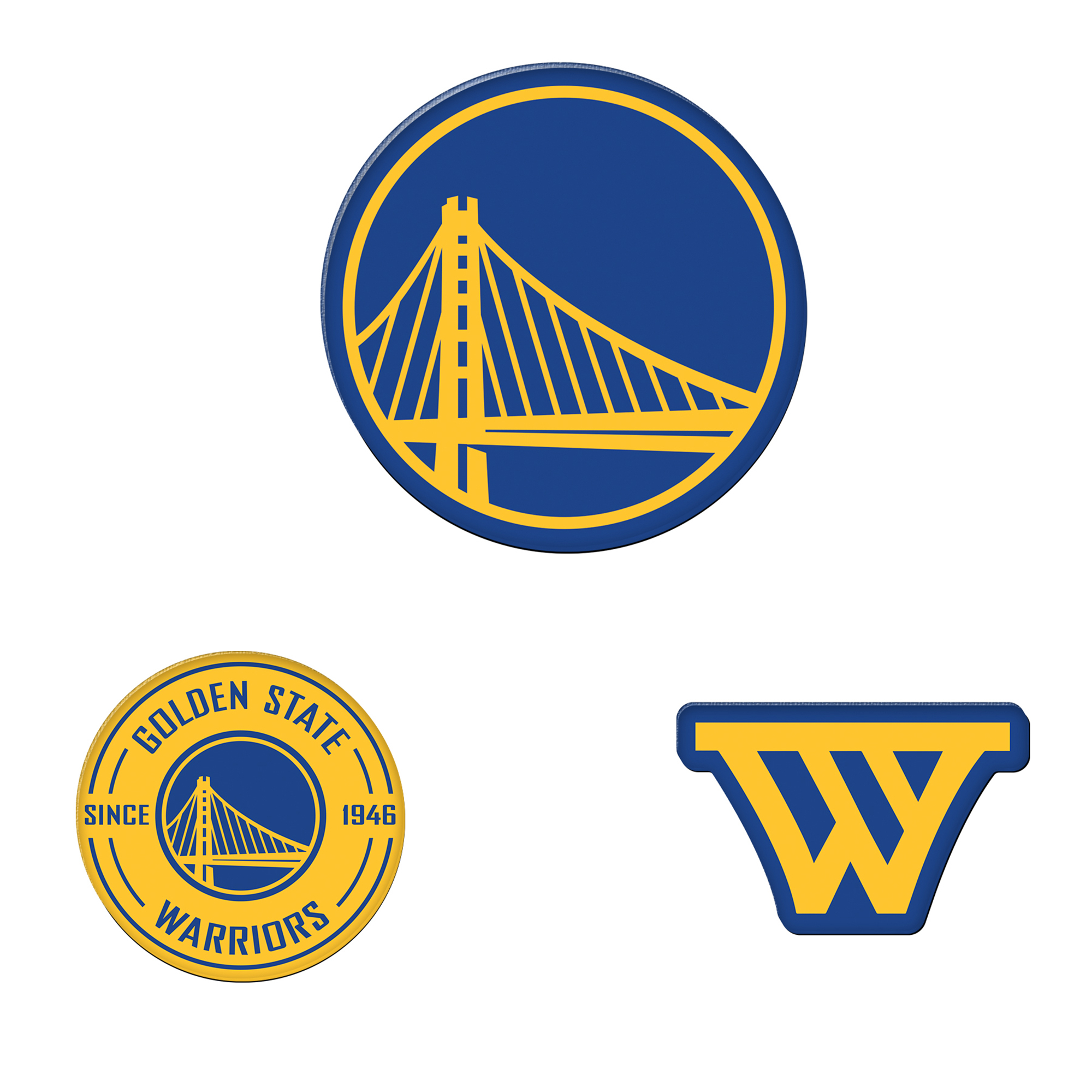 WinCraft  Golden State Warriors 3-Pack Premium Fridge Magnet Set