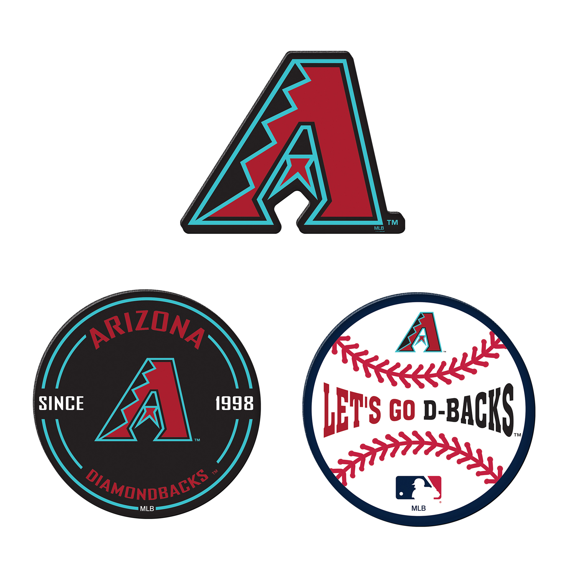 WinCraft  Arizona Diamondbacks 3-Pack Premium Fridge Magnet Set