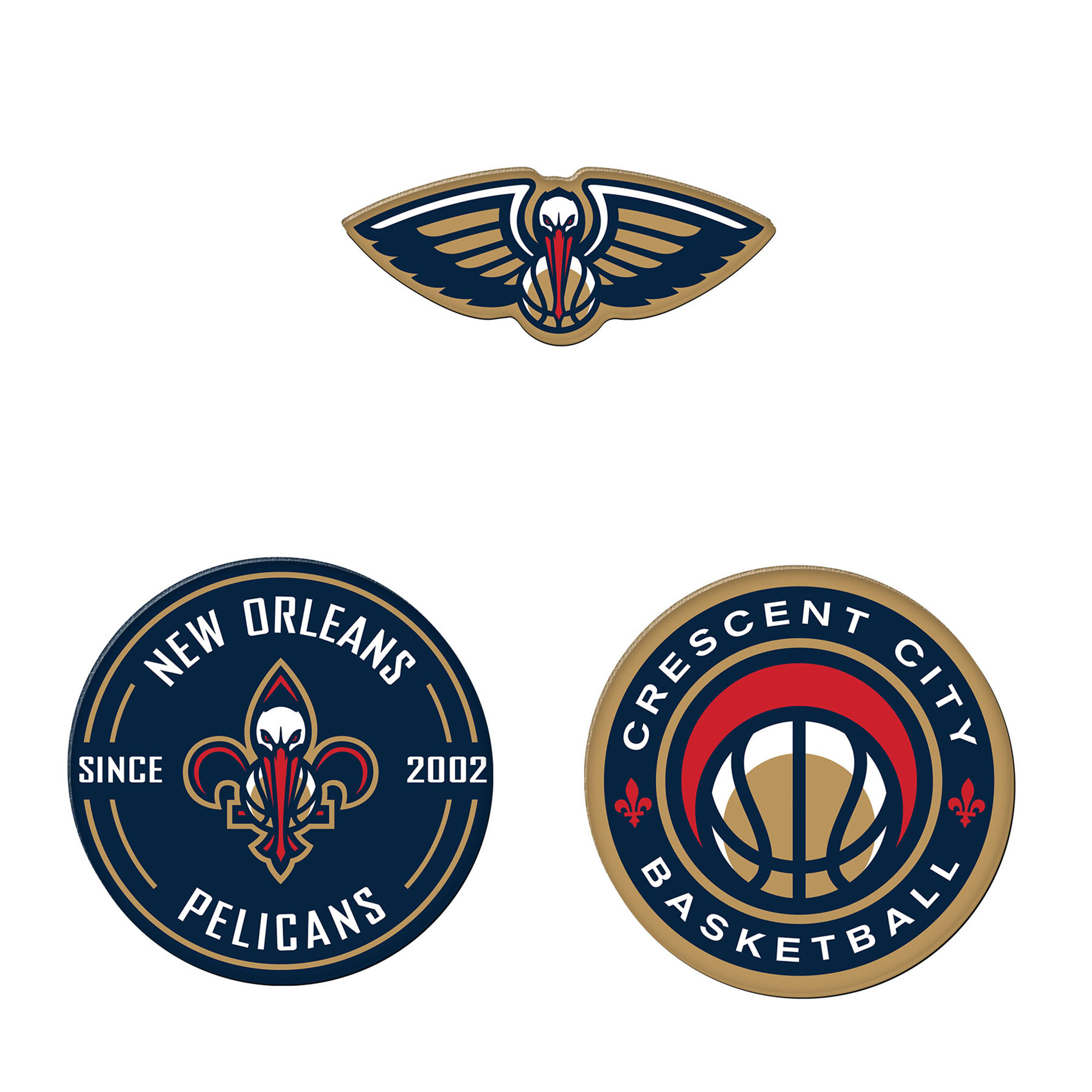 WinCraft  New Orleans Pelicans 3-Pack Premium Fridge Magnet Set