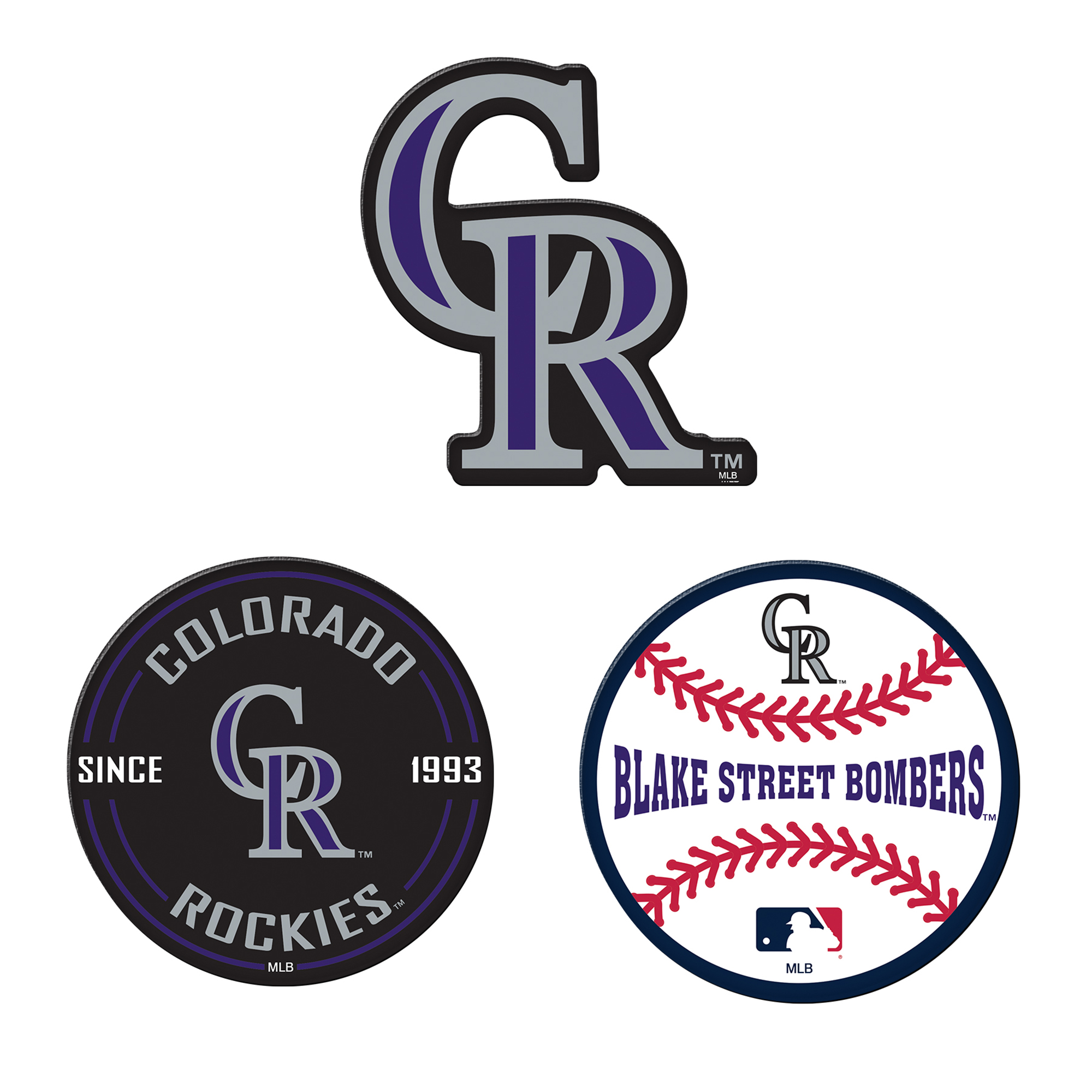 WinCraft  Colorado Rockies 3-Pack Premium Fridge Magnet Set