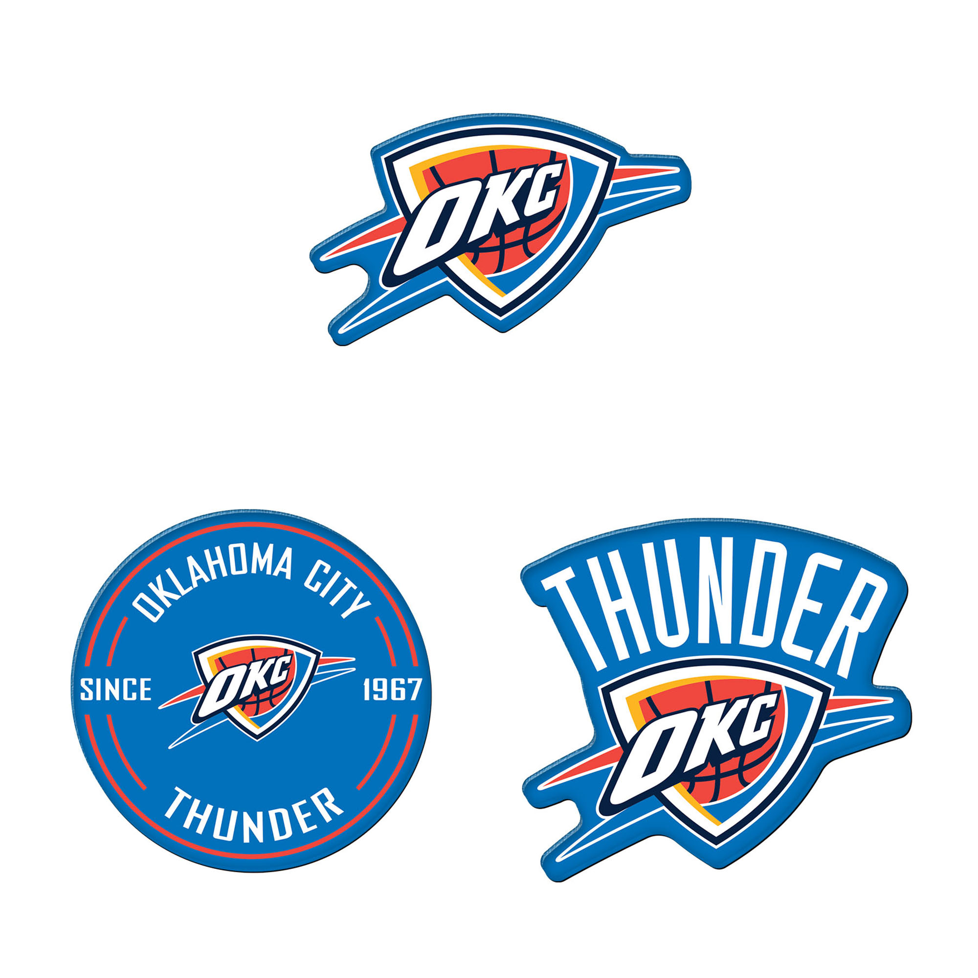 WinCraft  Oklahoma City Thunder 3-Pack Premium Fridge Magnet Set