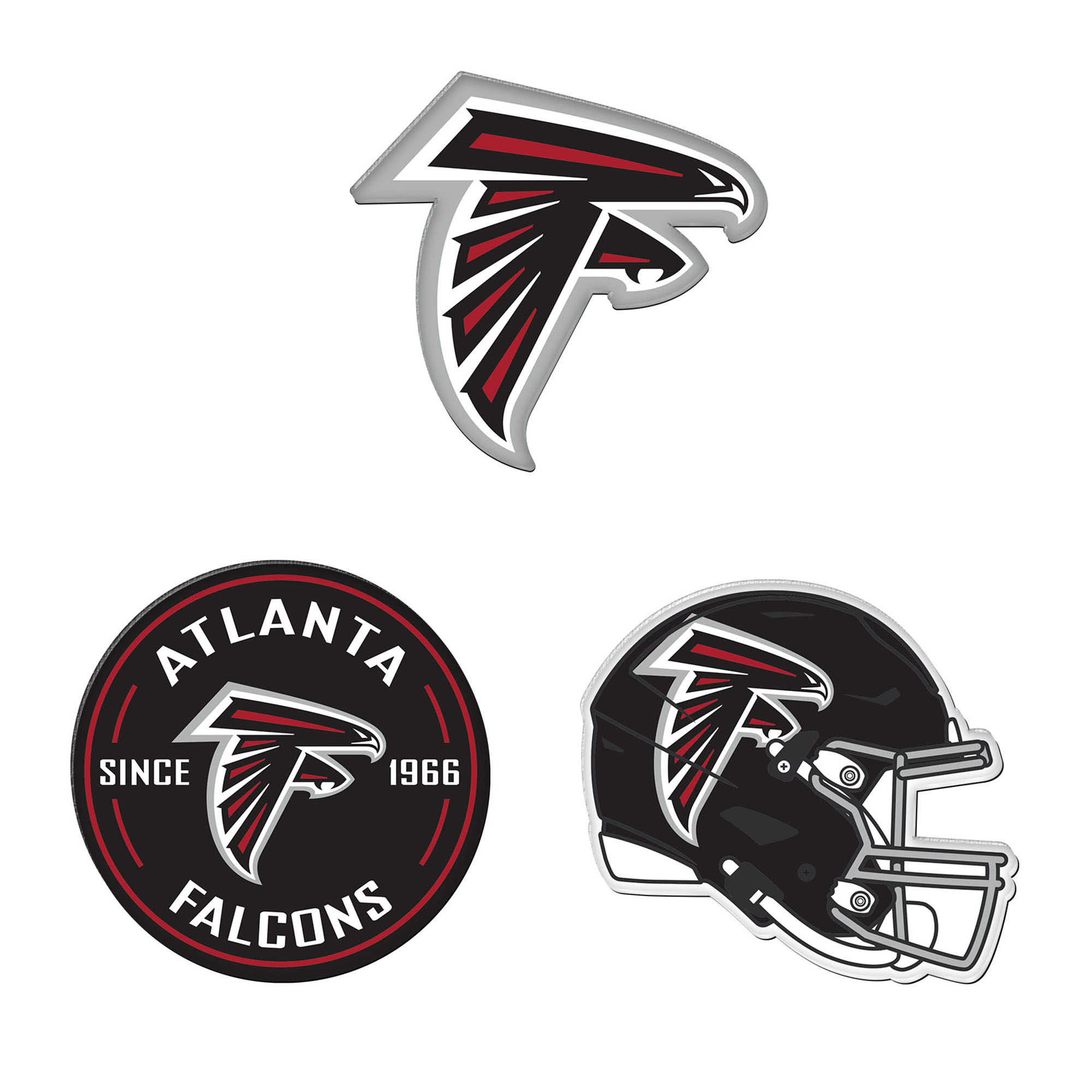 WinCraft  Atlanta Falcons 3-Pack Premium Fridge Magnet Set