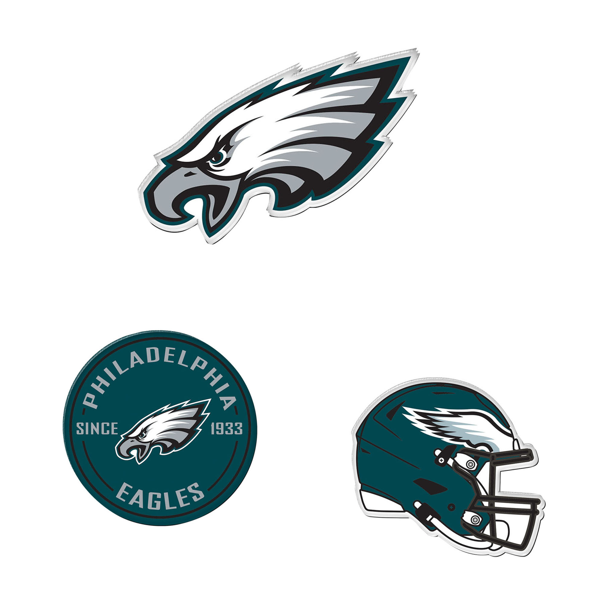 WinCraft Philadelphia Eagles 3-Pack Premium Fridge Magnet Set
