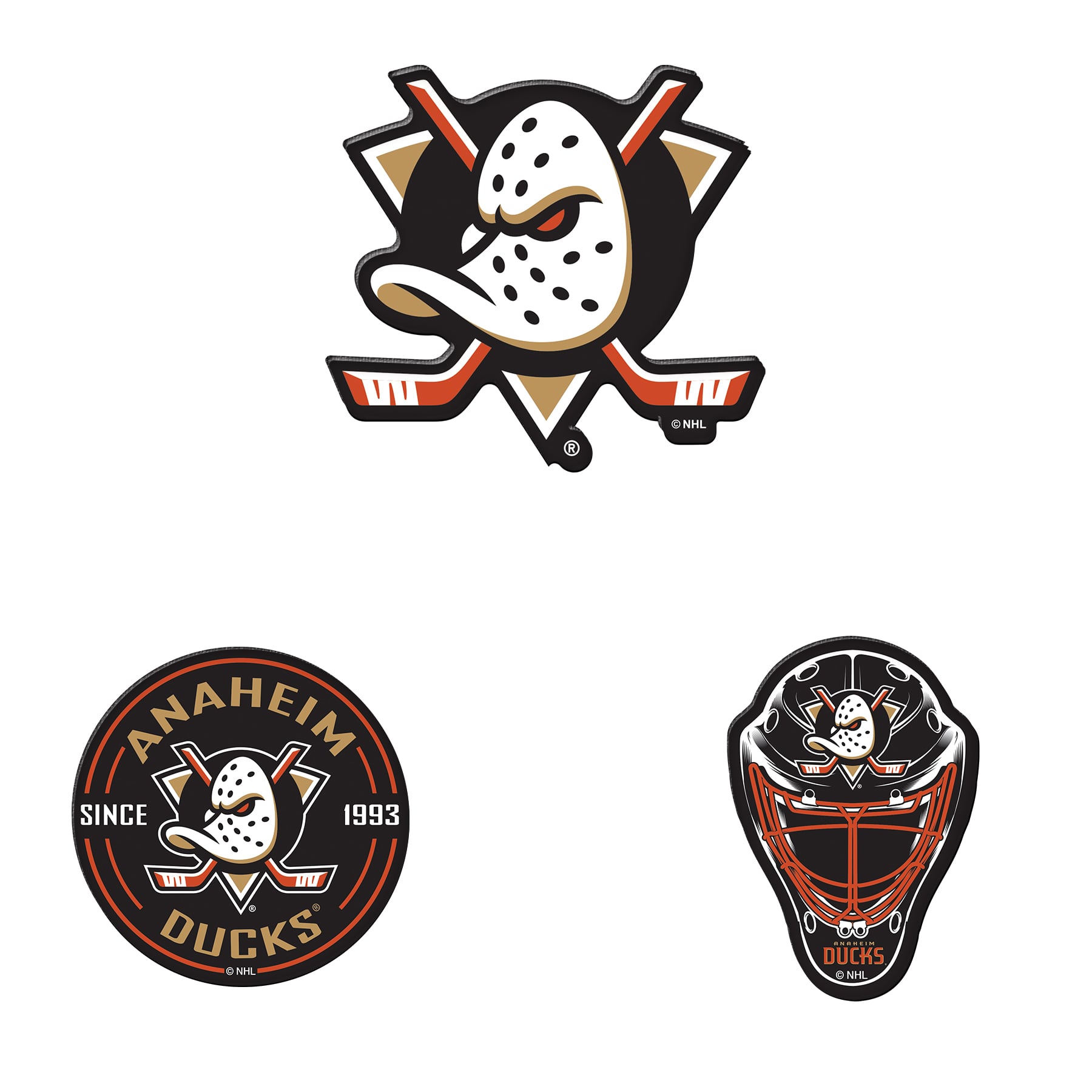 WinCraft Anaheim Ducks 3-Pack Premium Fridge Magnet Set