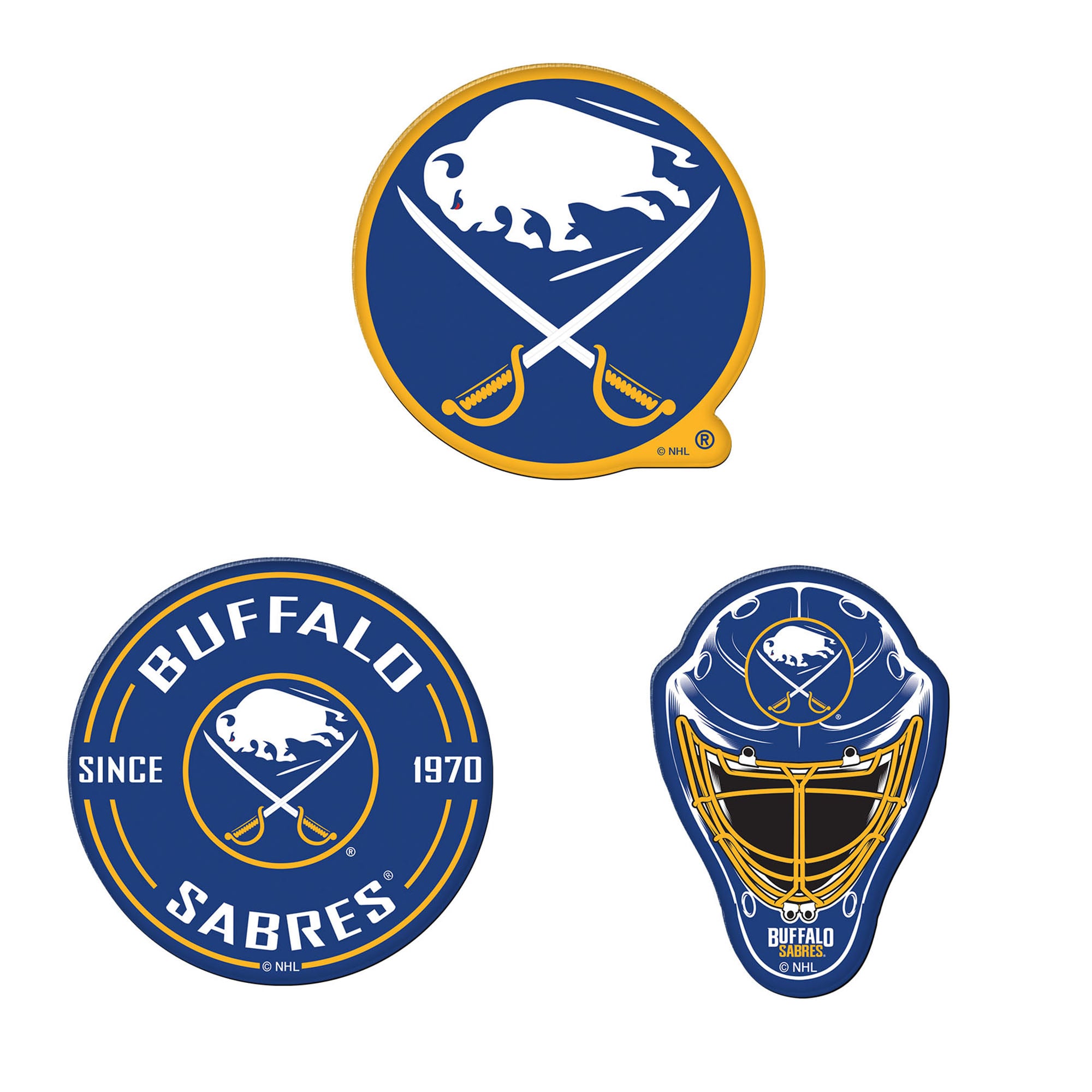 WinCraft  Buffalo Sabres 3-Pack Premium Fridge Magnet Set