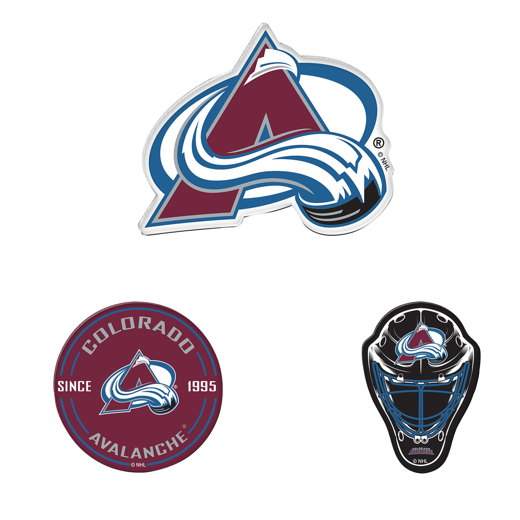 WinCraft  Colorado Avalanche 3-Pack Premium Fridge Magnet Set