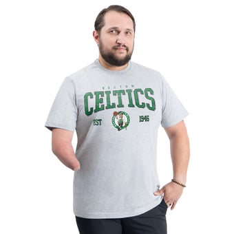 Men's G-III Sports by Carl Banks Gray Boston Celtics Adaptive Classic Team Spirit Short Sleeve T-Shirt