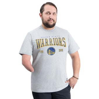 Men's G-III Sports by Carl Banks Gray Golden State Warriors Adaptive Classic Team Spirit Short Sleeve T-Shirt
