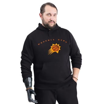Men's G-III Sports by Carl Banks Black Phoenix Suns Adaptive Team Arc Fleece Hoodie