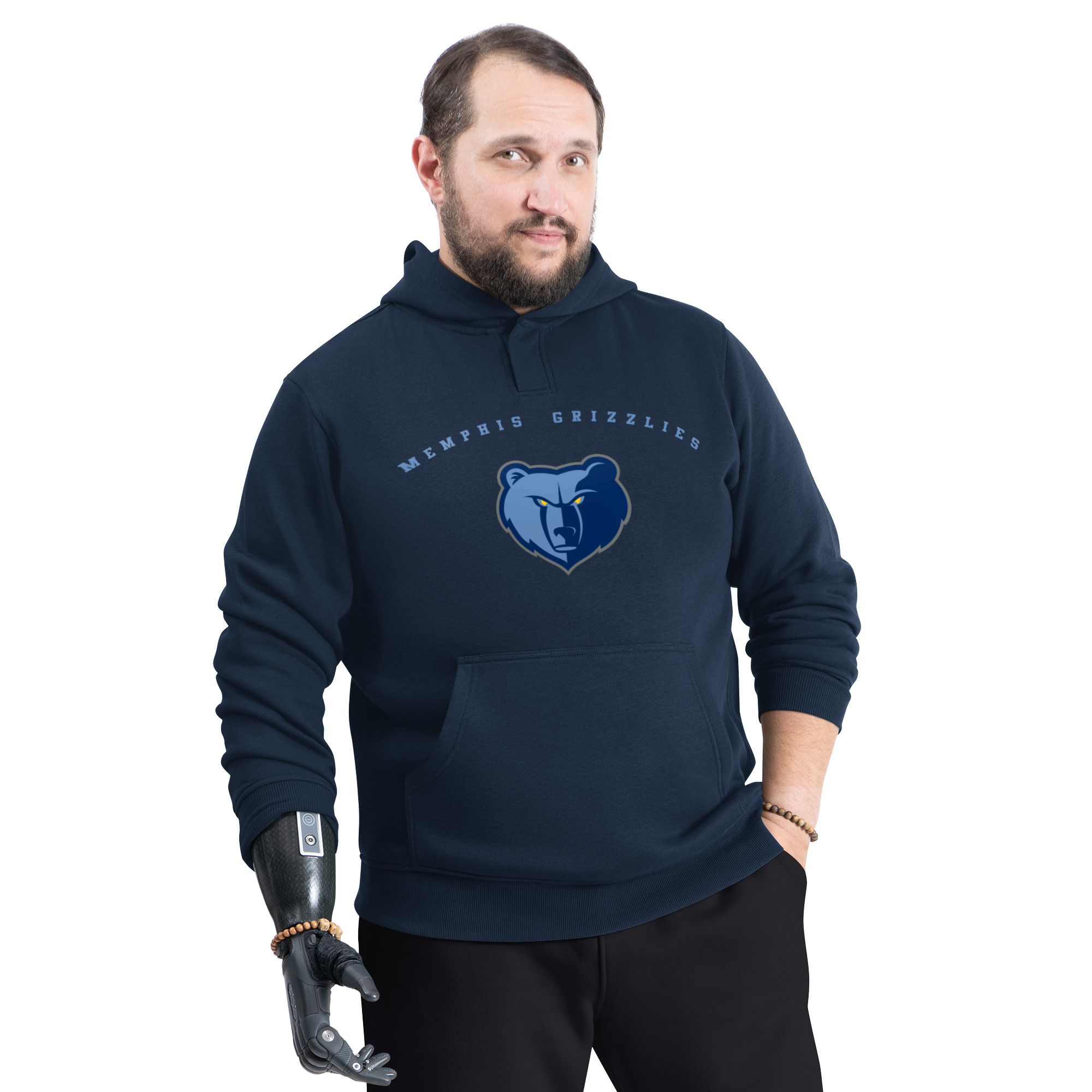 Men’s G-III Sports by Carl Banks Navy Memphis Grizzlies Adaptive Team Arc Fleece Hoodie Men’s G-III Sports by Carl Banks Navy Memphis Grizzlies Adaptive Team Arc Fleece Hoodie