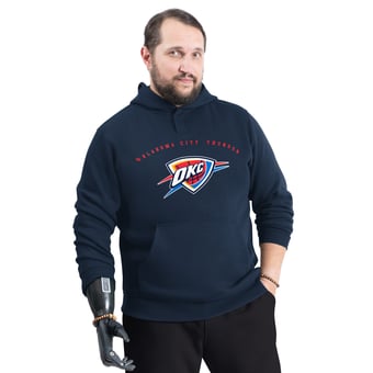 Men's G-III Sports by Carl Banks Navy Oklahoma City Thunder Adaptive Team Arc Fleece Hoodie