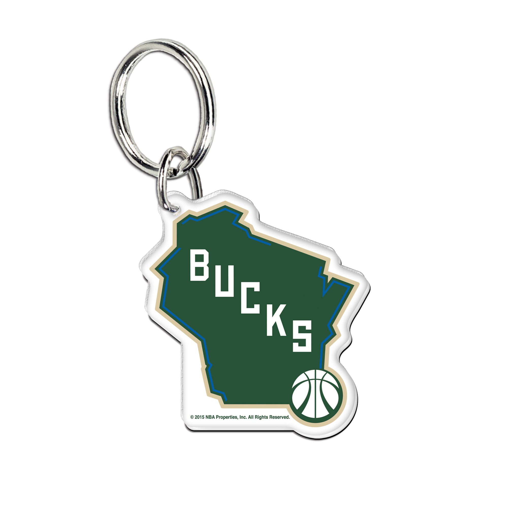 WinCraft Milwaukee Bucks Premium Acrylic Core Key Ring