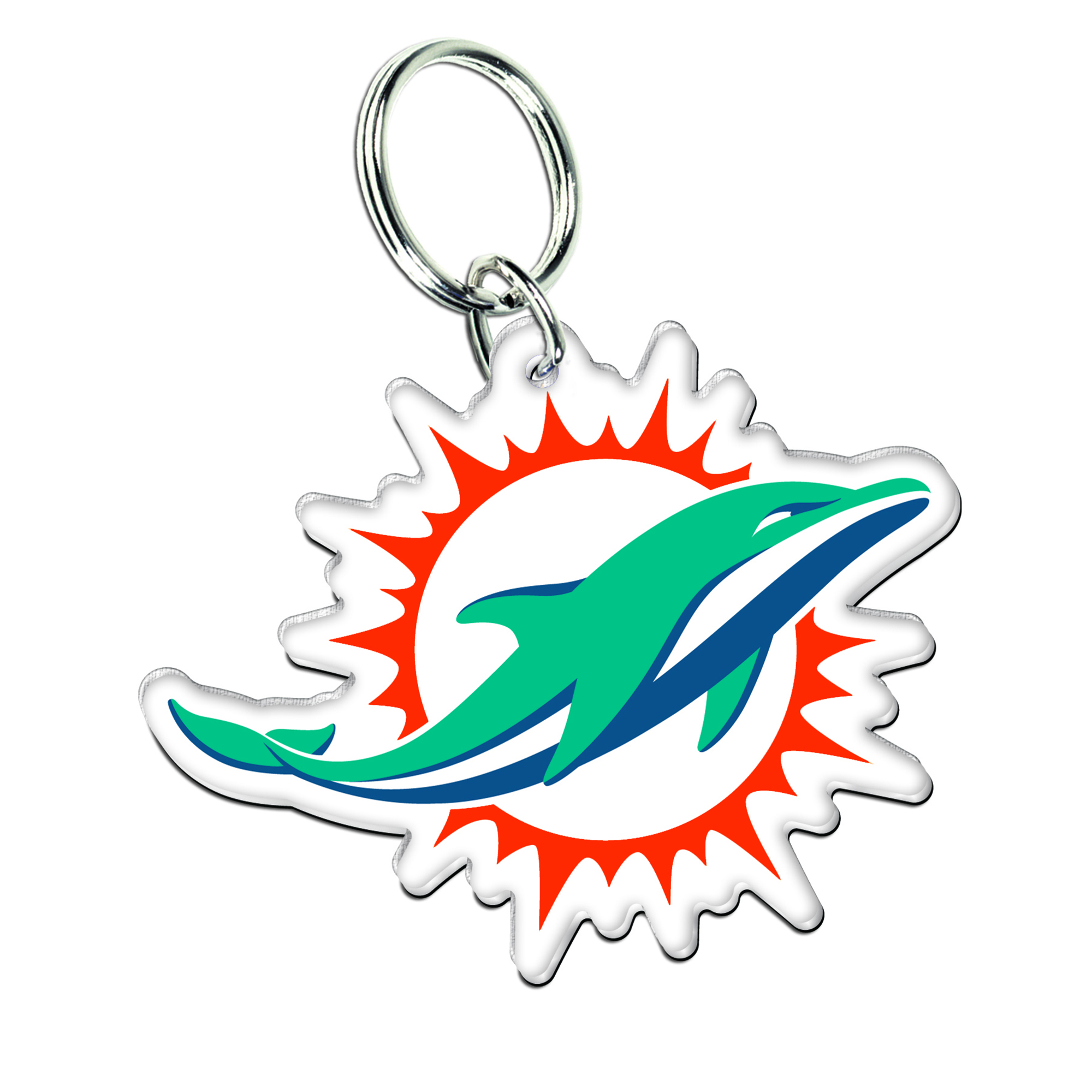 WinCraft Miami Dolphins Premium Acrylic Core Key Ring WinCraft Miami Dolphins Premium Acrylic Core Key Ring