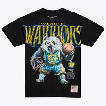 Men's Mitchell & Ness x LRG Black Golden State Warriors Wild Art T-Shirt