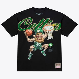 Men's Mitchell & Ness x LRG Black Boston Celtics Wild Art T-Shirt