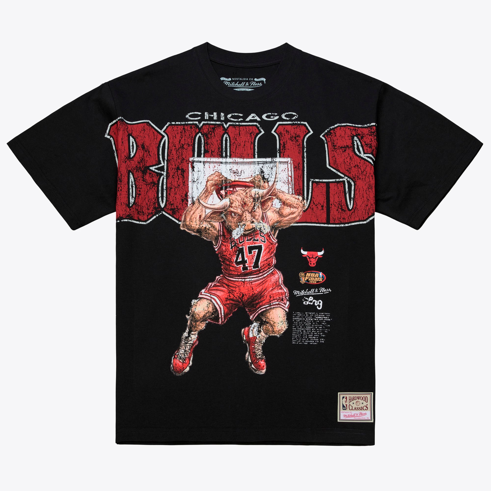 Men's Mitchell & Ness x LRG Black Chicago Bulls Wild Art T-Shirt