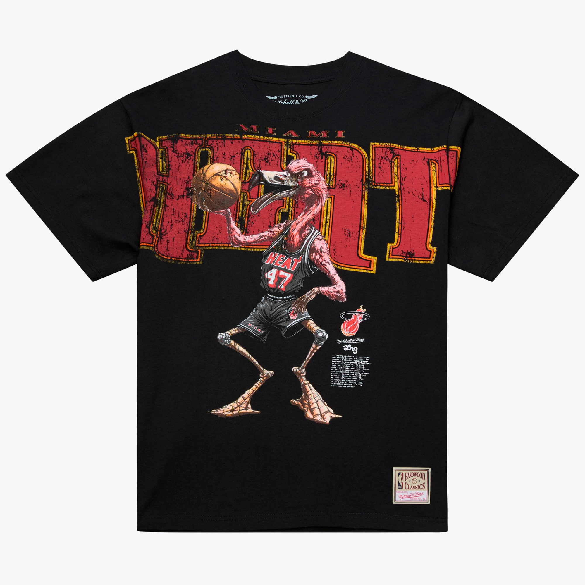 Men's Mitchell & Ness x LRG Black Miami Heat Wild Art T-Shirt
