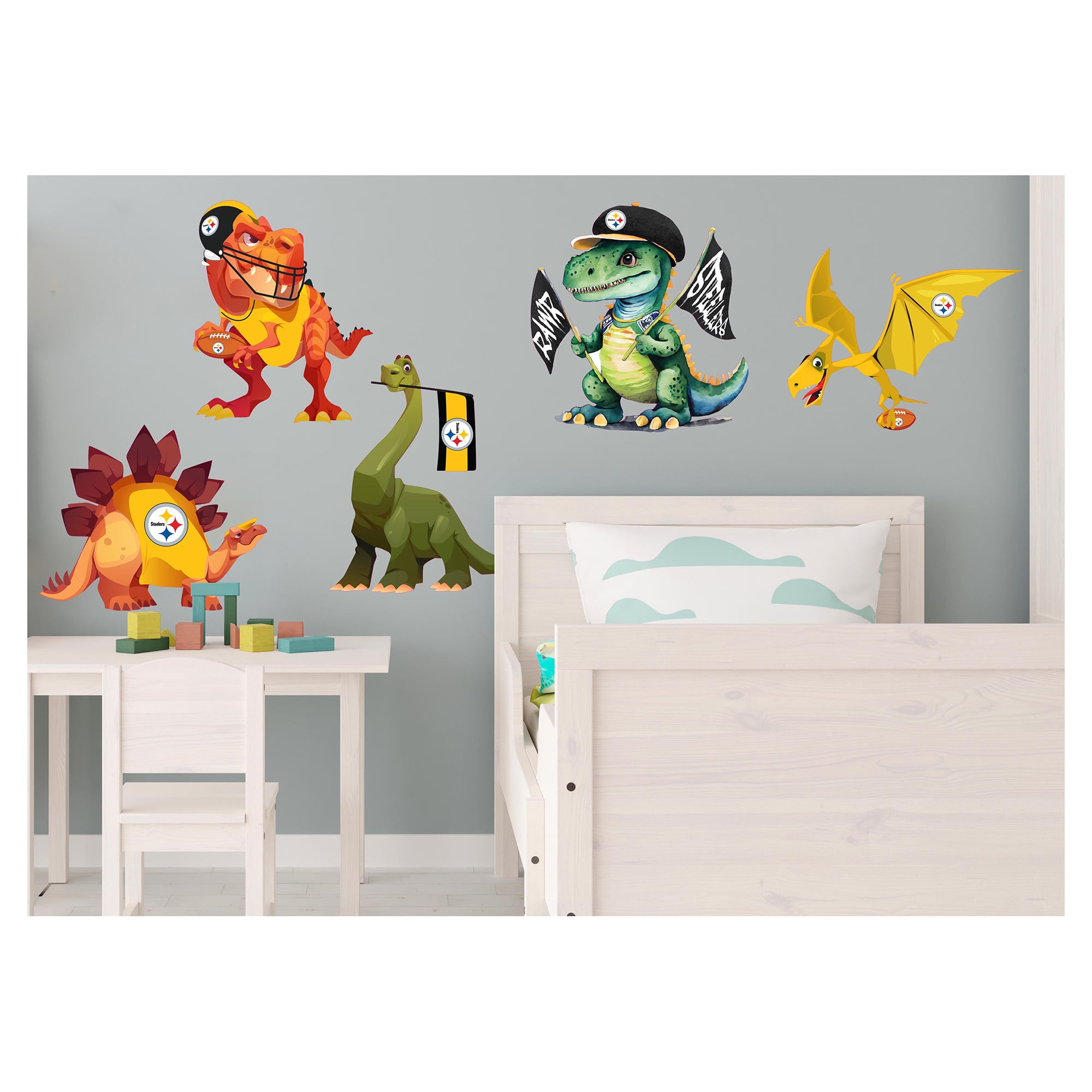 Pittsburgh Steelers Dinosaurs Wall Decal Set