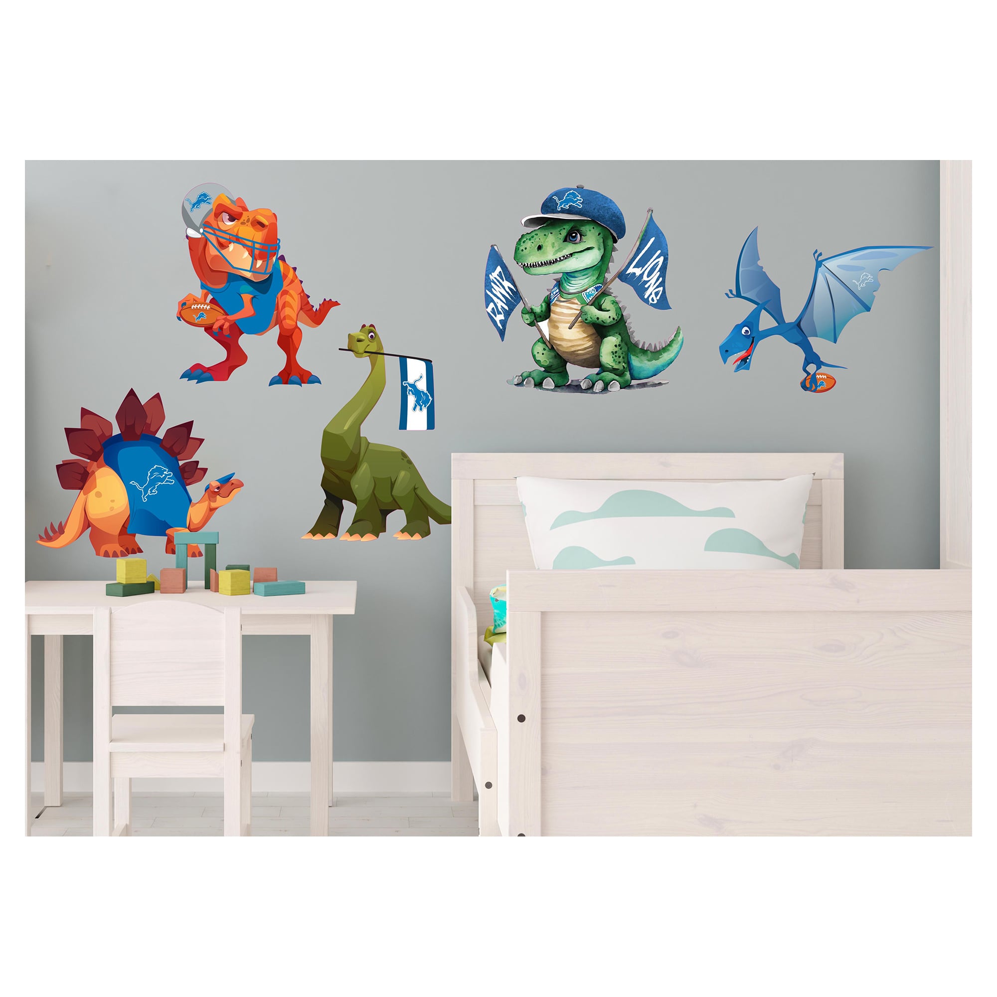 Detroit Lions Dinosaurs Wall Decal Set