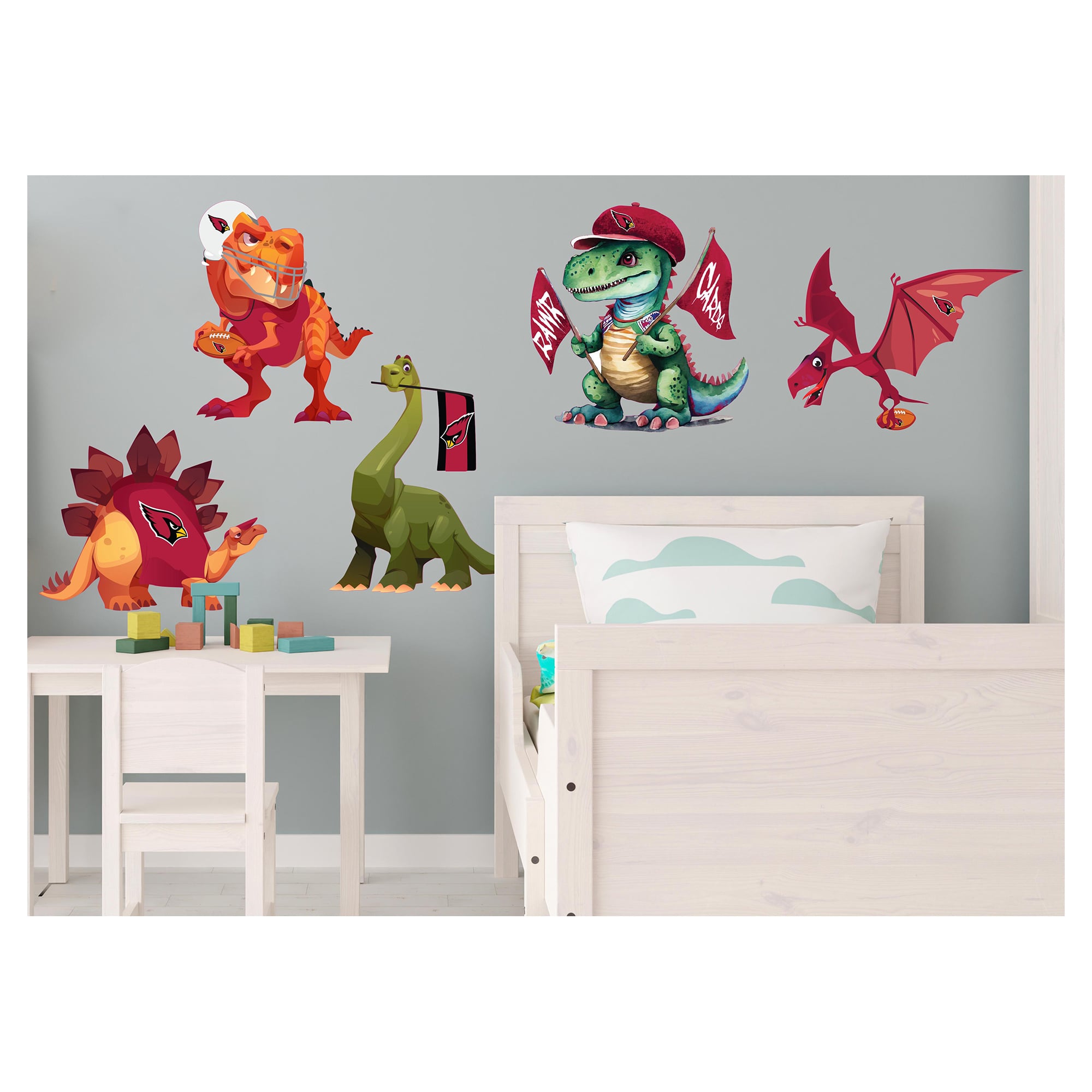 Arizona Cardinals Dinosaurs Wall Decal Set