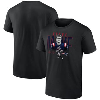 Men's Drake Maye Black New England Patriots Humble Shadow Player Graphic T-Shirt